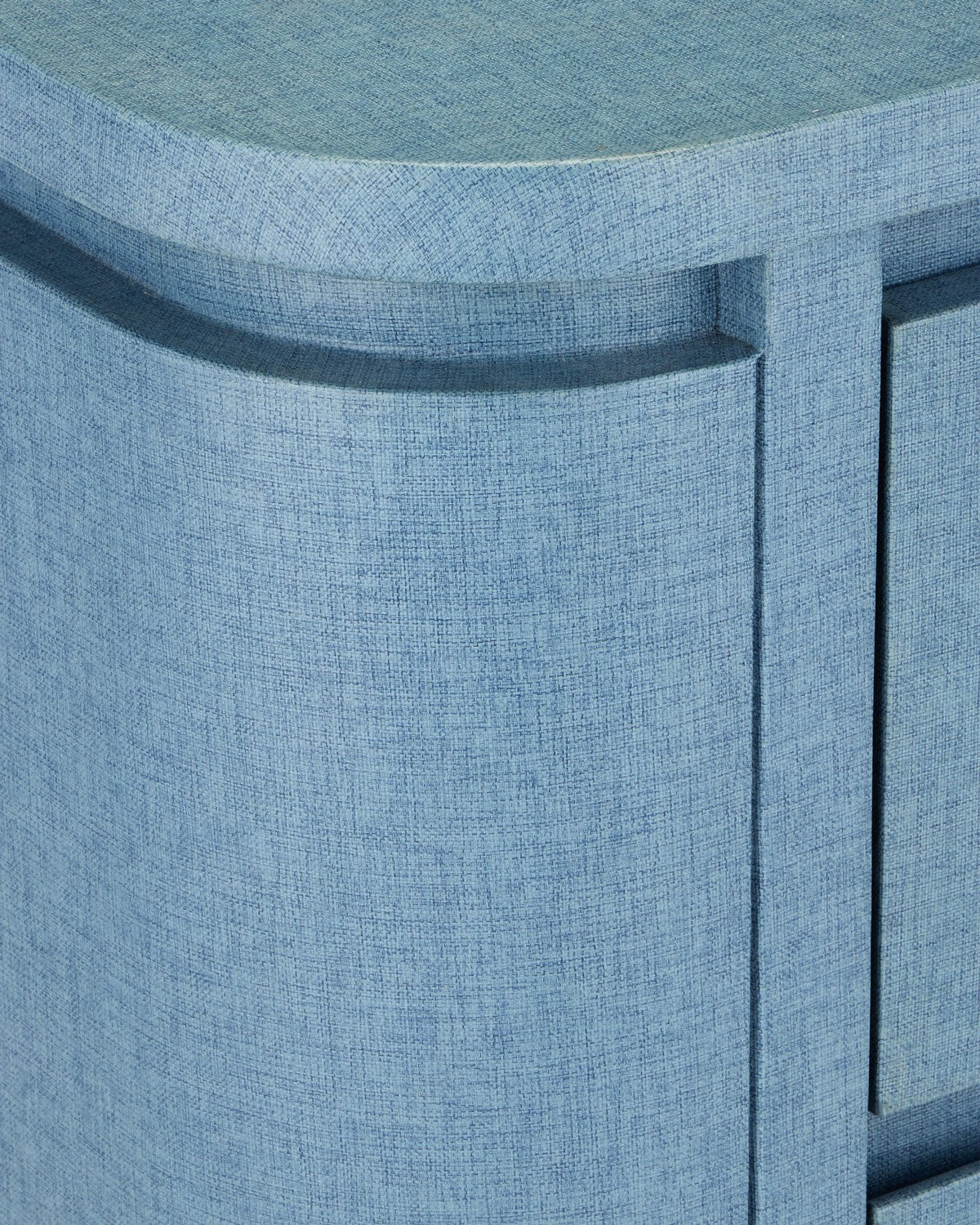 Table de chevet Currey and Company 3000-0342 Briallen en lin bleu laqué et nickel poli