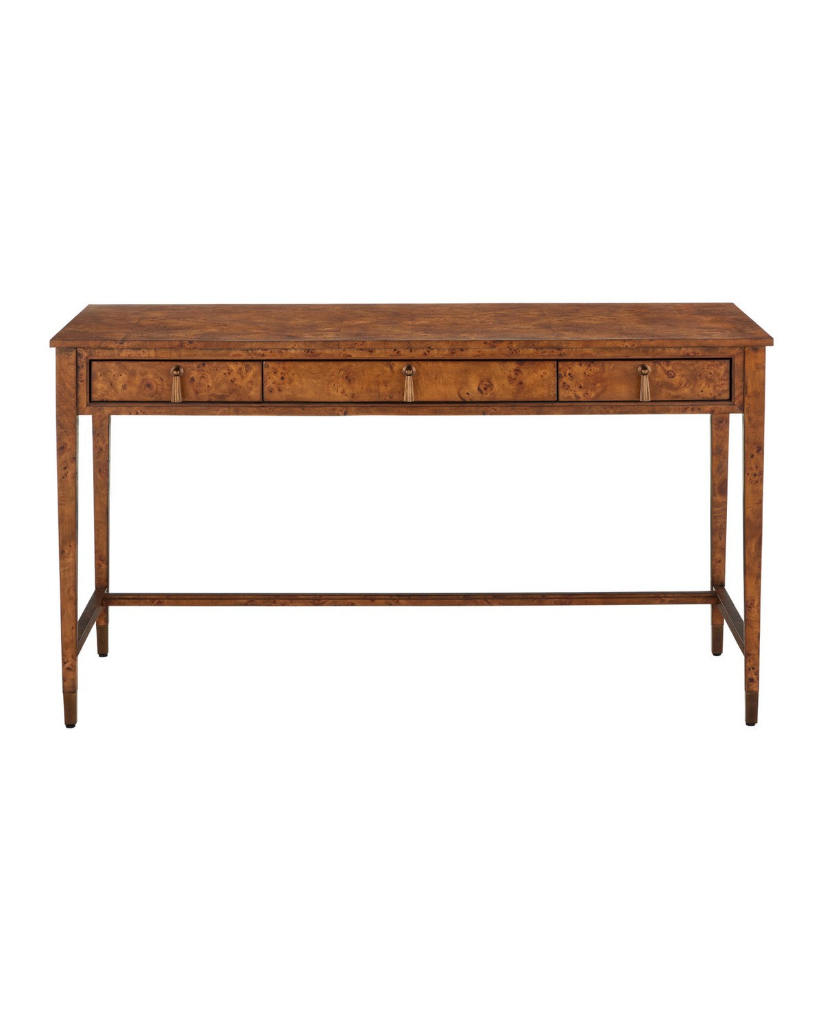 Currey and Company 3000-0343 Evie Writing Desk in Mappa Burl/Brass