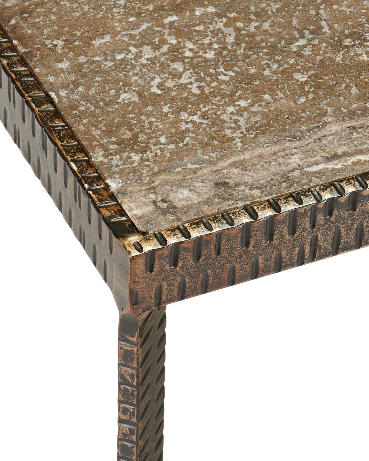 Table d'appoint Currey and Company 4000-0274 Ampleur en bronze rustique/naturel