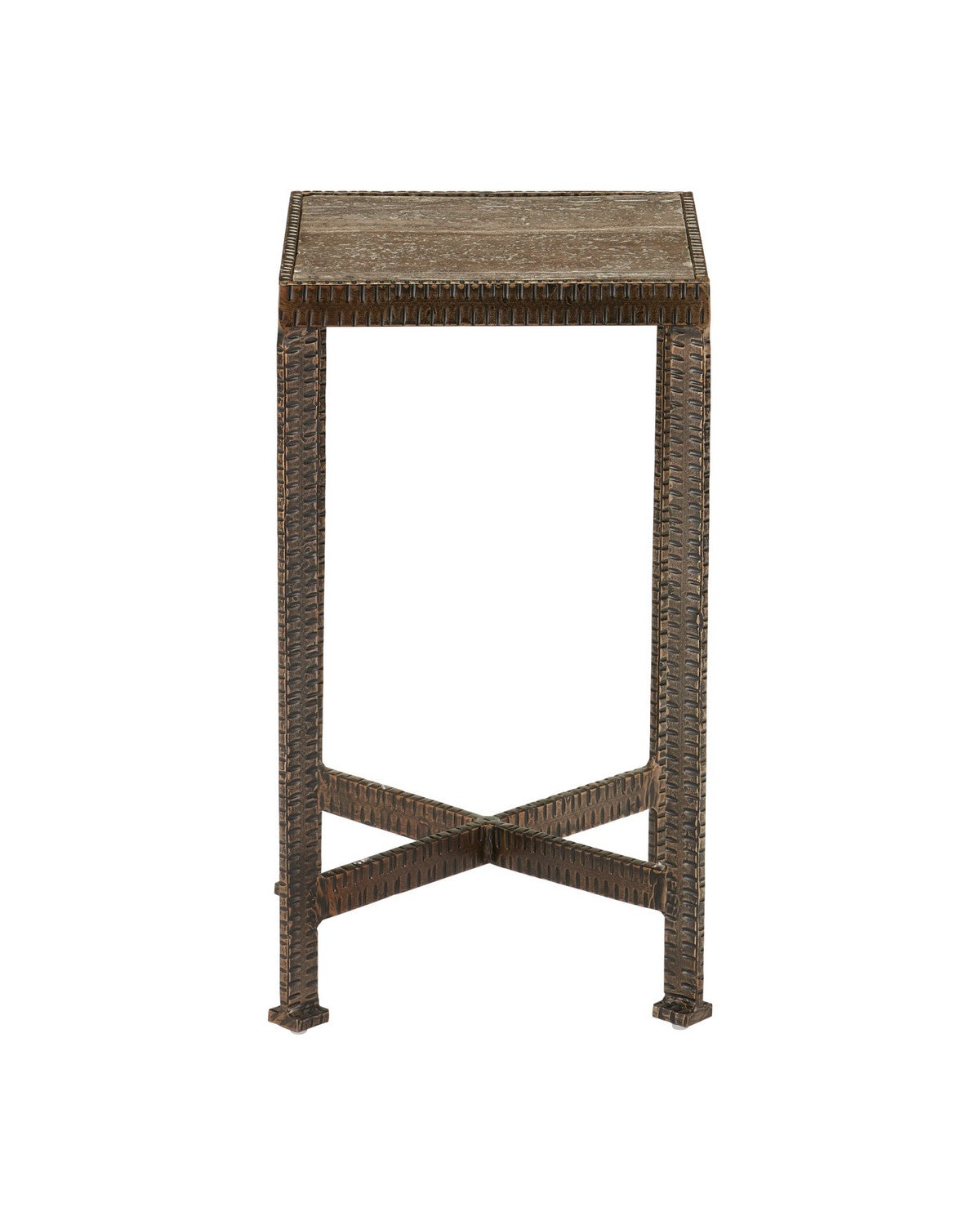 Table d'appoint Currey and Company 4000-0274 Ampleur en bronze rustique/naturel