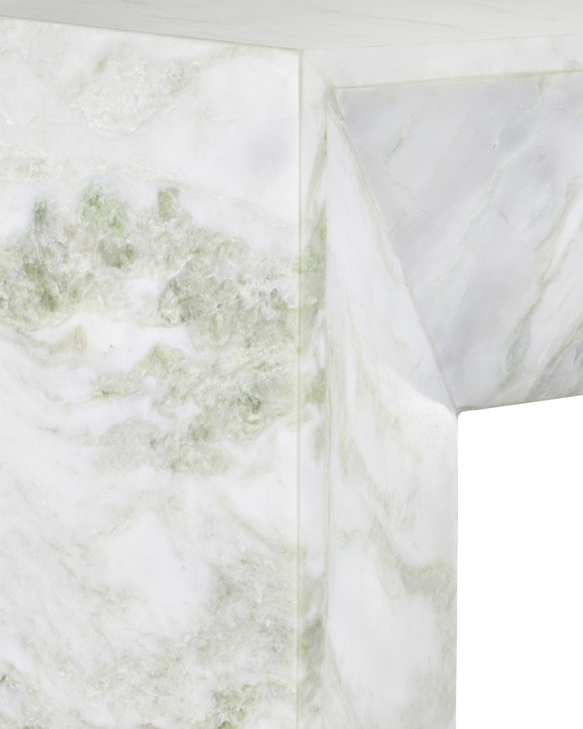 Console de cheminée Currey and Company 4000-0278 en blanc naturel/vert