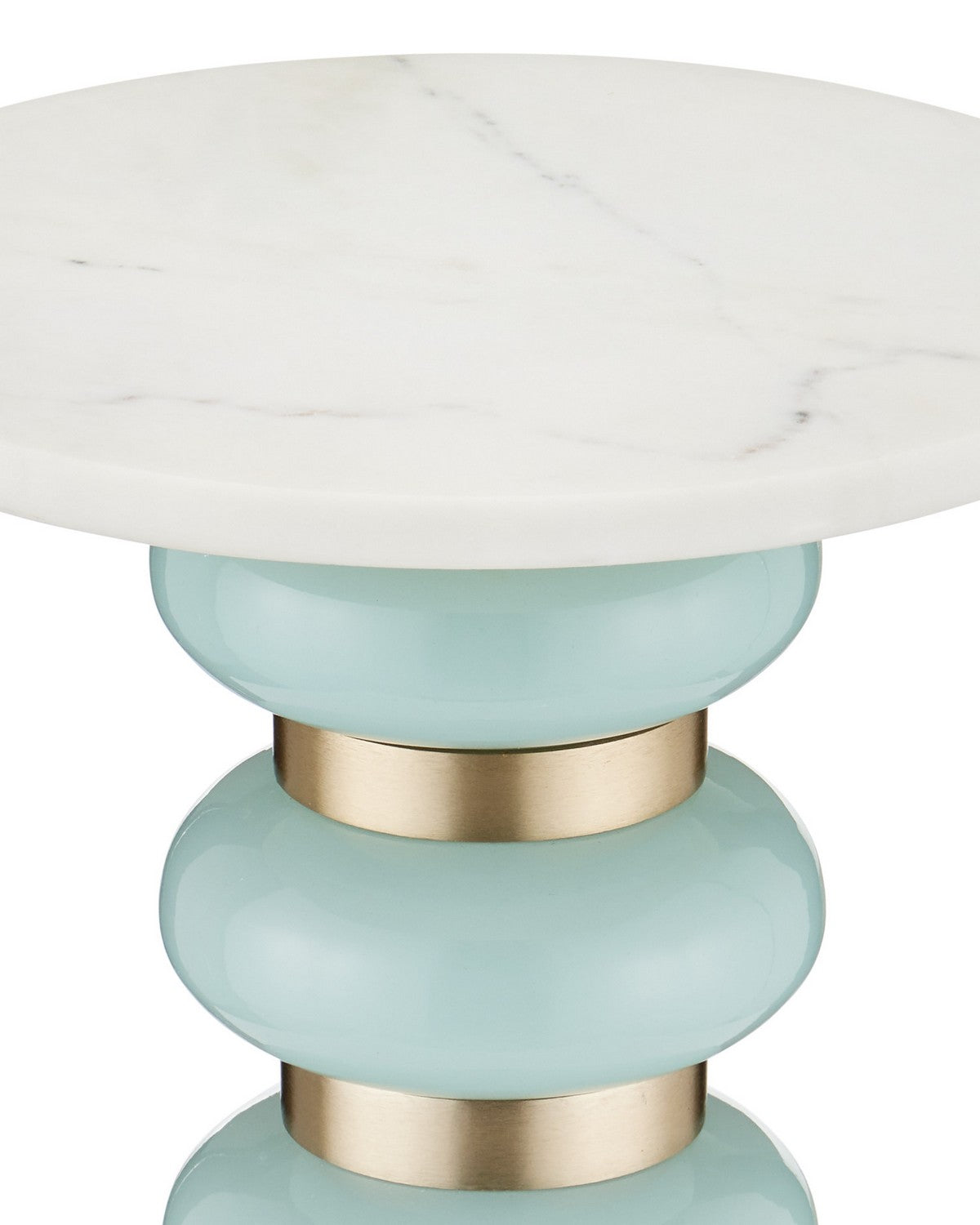 Table d'appoint Lambent de Currey and Company 4000-0281 en turquoise/laiton brossé/naturel