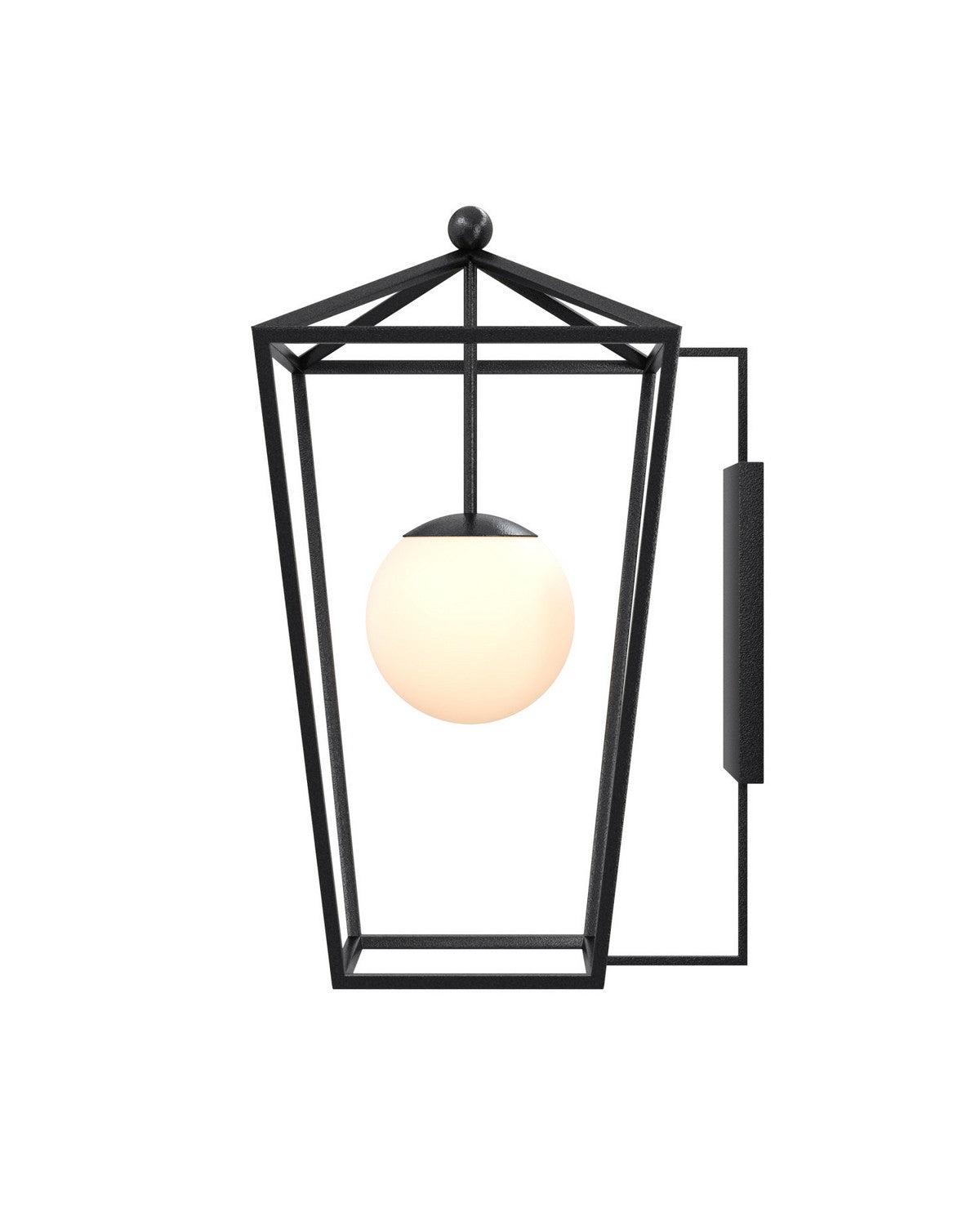 Currey and Company 5500-0061 Denison Outdoor Wall Sconce in Midnight/Frosted White