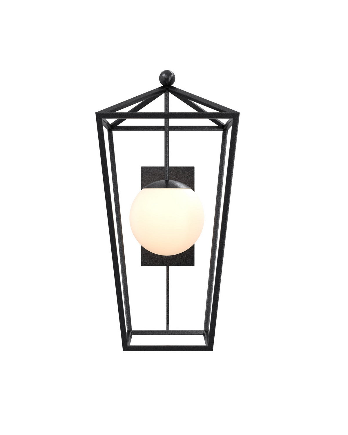 Currey and Company 5500-0061 Denison Outdoor Wall Sconce in Midnight/Frosted White