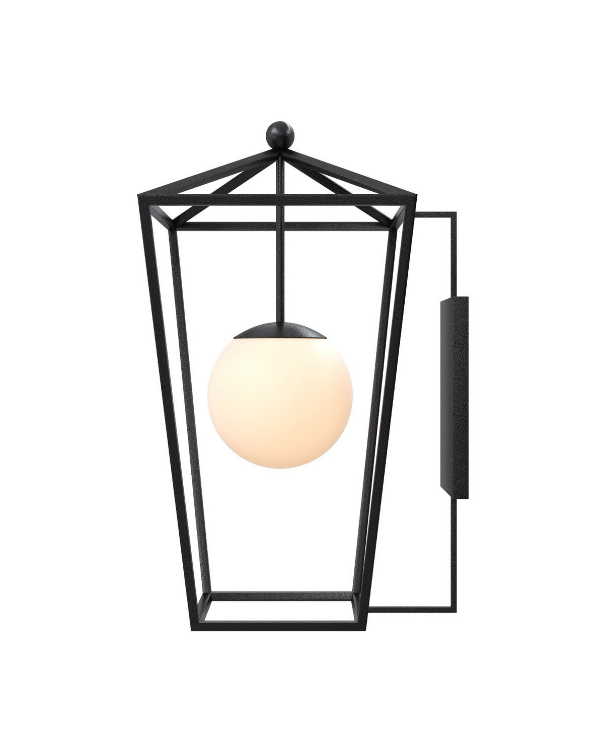 Currey and Company 5500-0062 Denison Outdoor Wall Sconce in Midnight/Frosted White