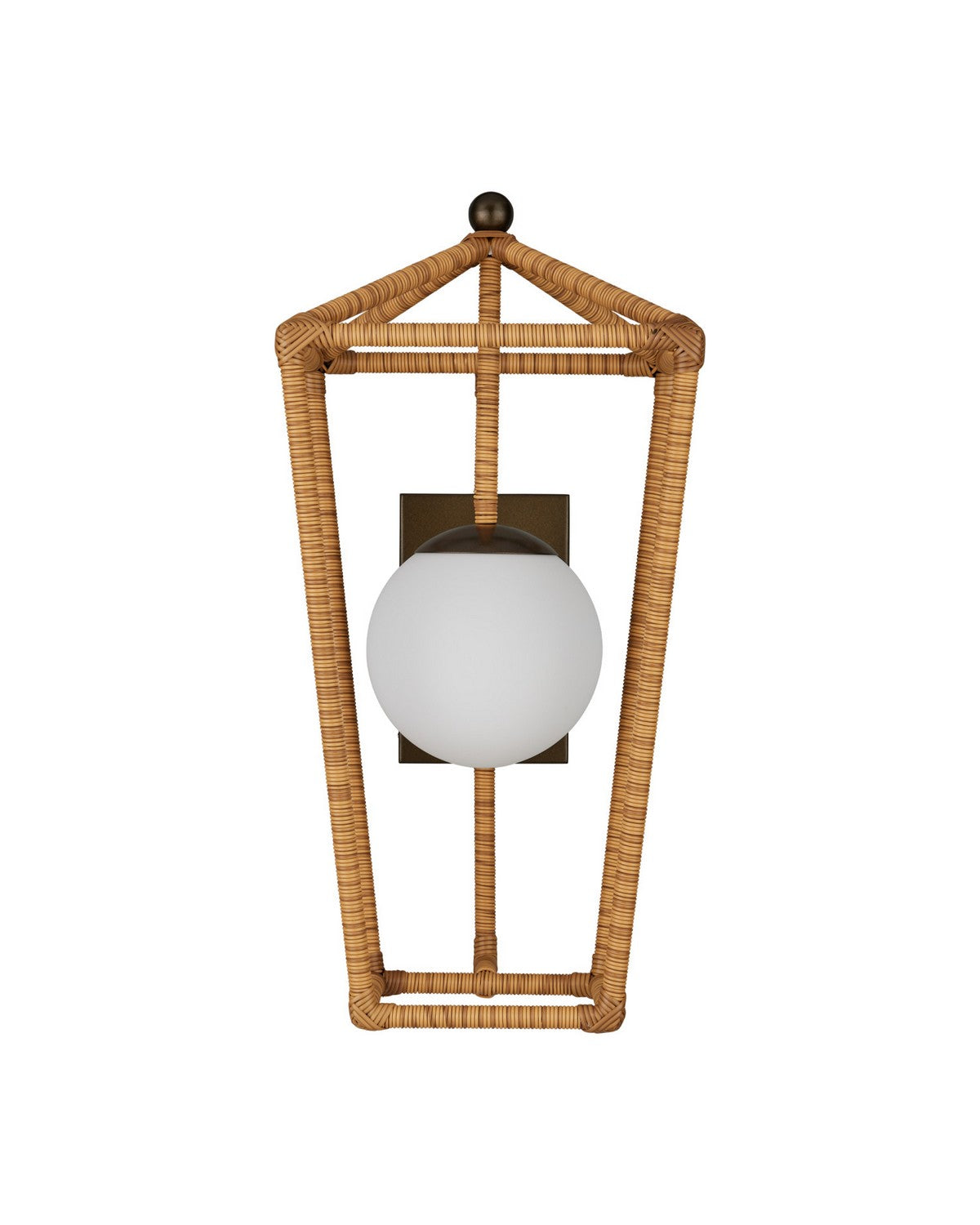 Currey and Company 5500-0064 Denison Outdoor Wall Sconce in Natural/Midnight/Frosted White