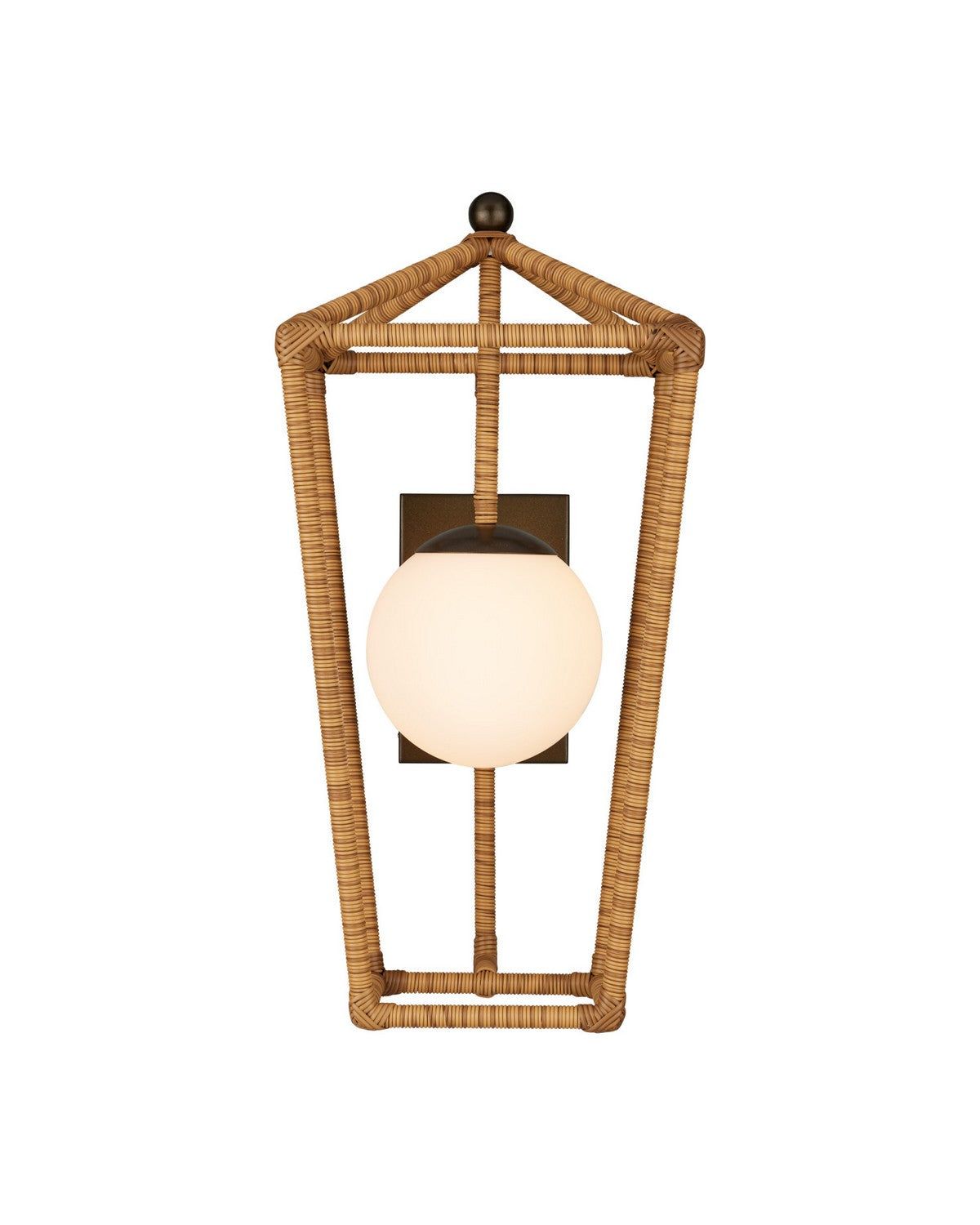 Currey and Company 5500-0064 Denison Outdoor Wall Sconce in Natural/Midnight/Frosted White