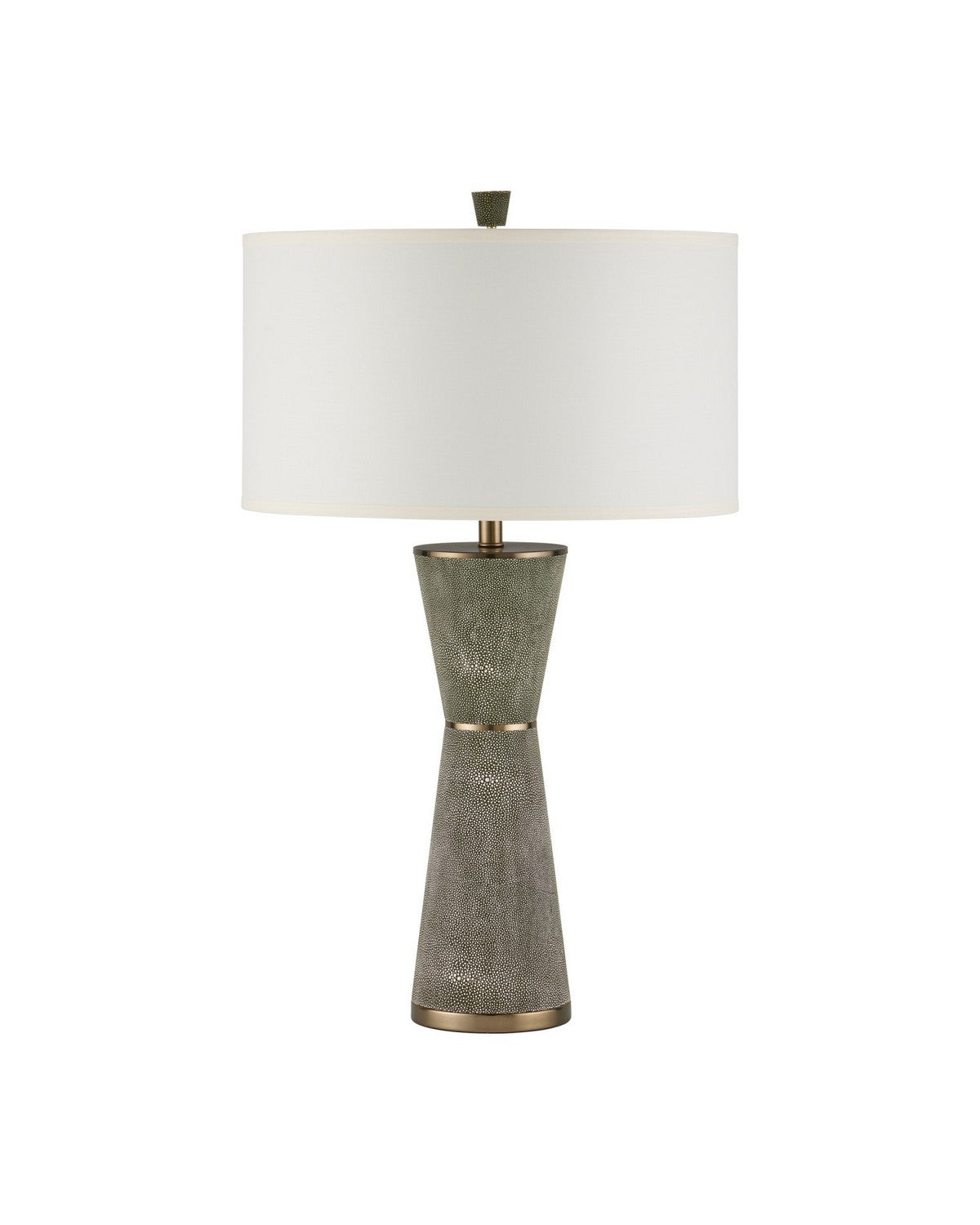 Currey and Company 6000-1084 Galuchat Lampe de table en similicuir galuchat vert/laiton