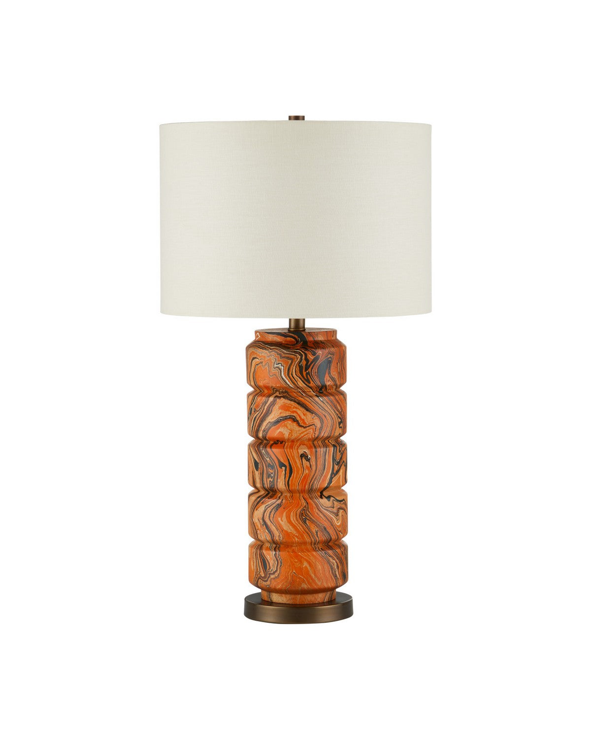 Currey and Company 6000-1087 Crantock Lampe de table en orange marbré
