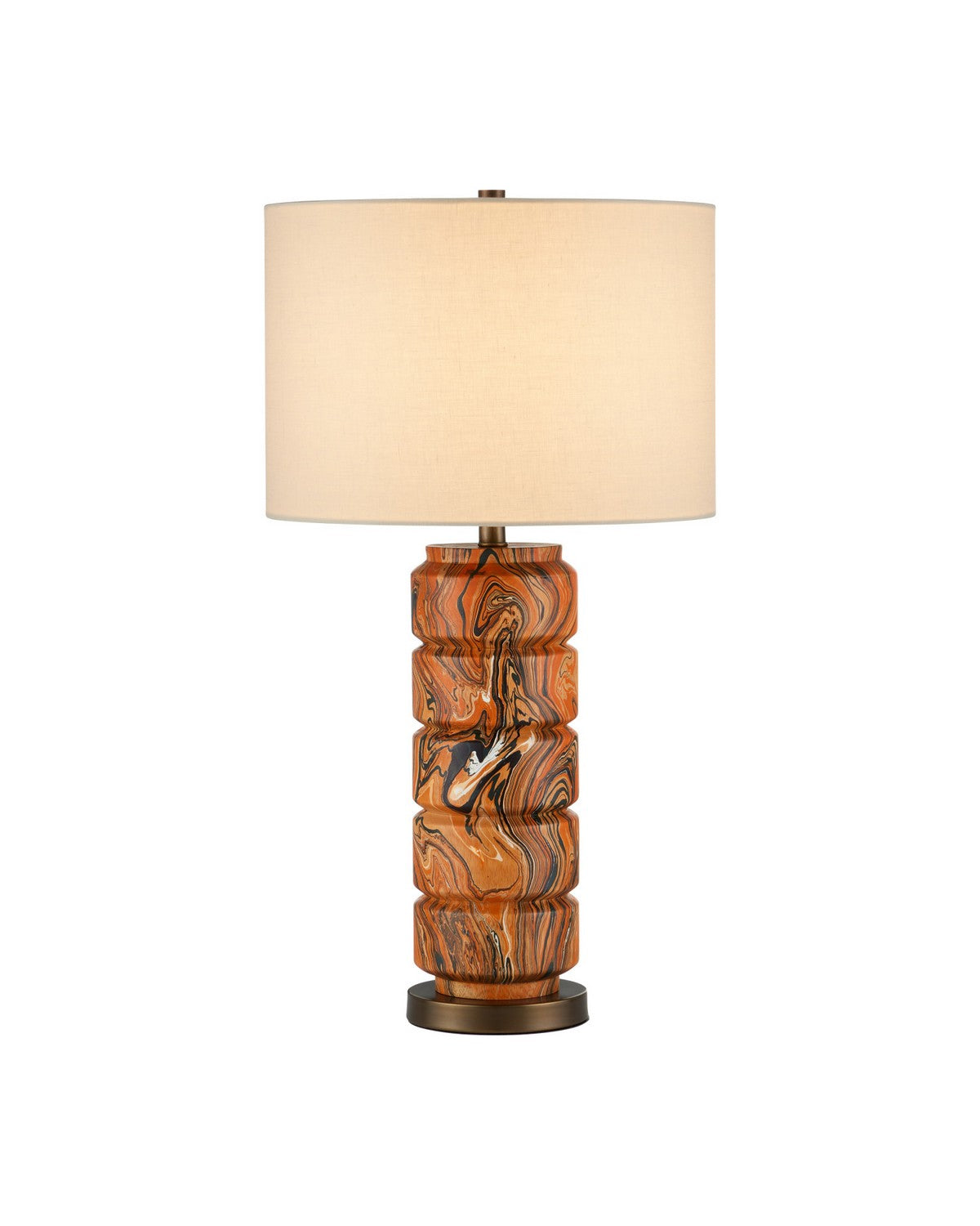 Currey and Company 6000-1087 Crantock Lampe de table en orange marbré