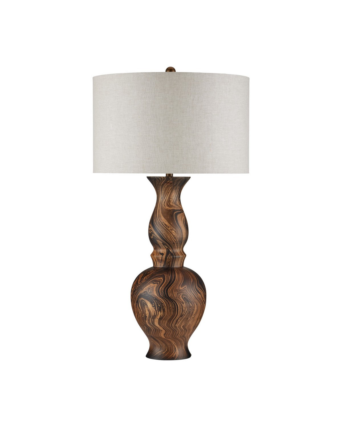 Currey and Company 6000-1088 Carterton Table Lamp in Marbleized Brown