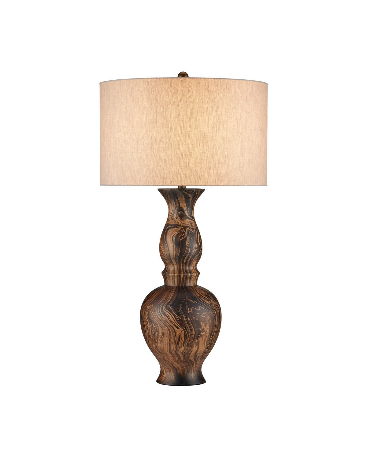 Currey and Company 6000-1088 Carterton Table Lamp in Marbleized Brown