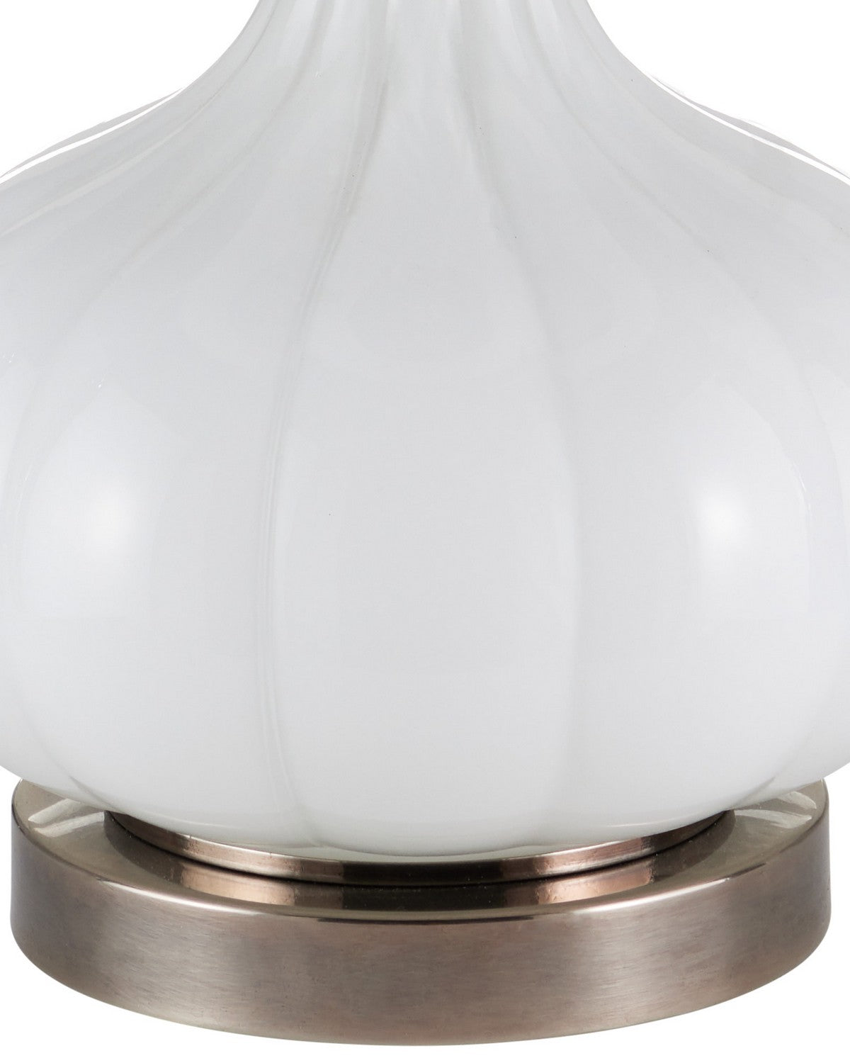 Currey and Company 6000-1120 Blanche Lampe de table en nickel blanc laiteux/noir brossé