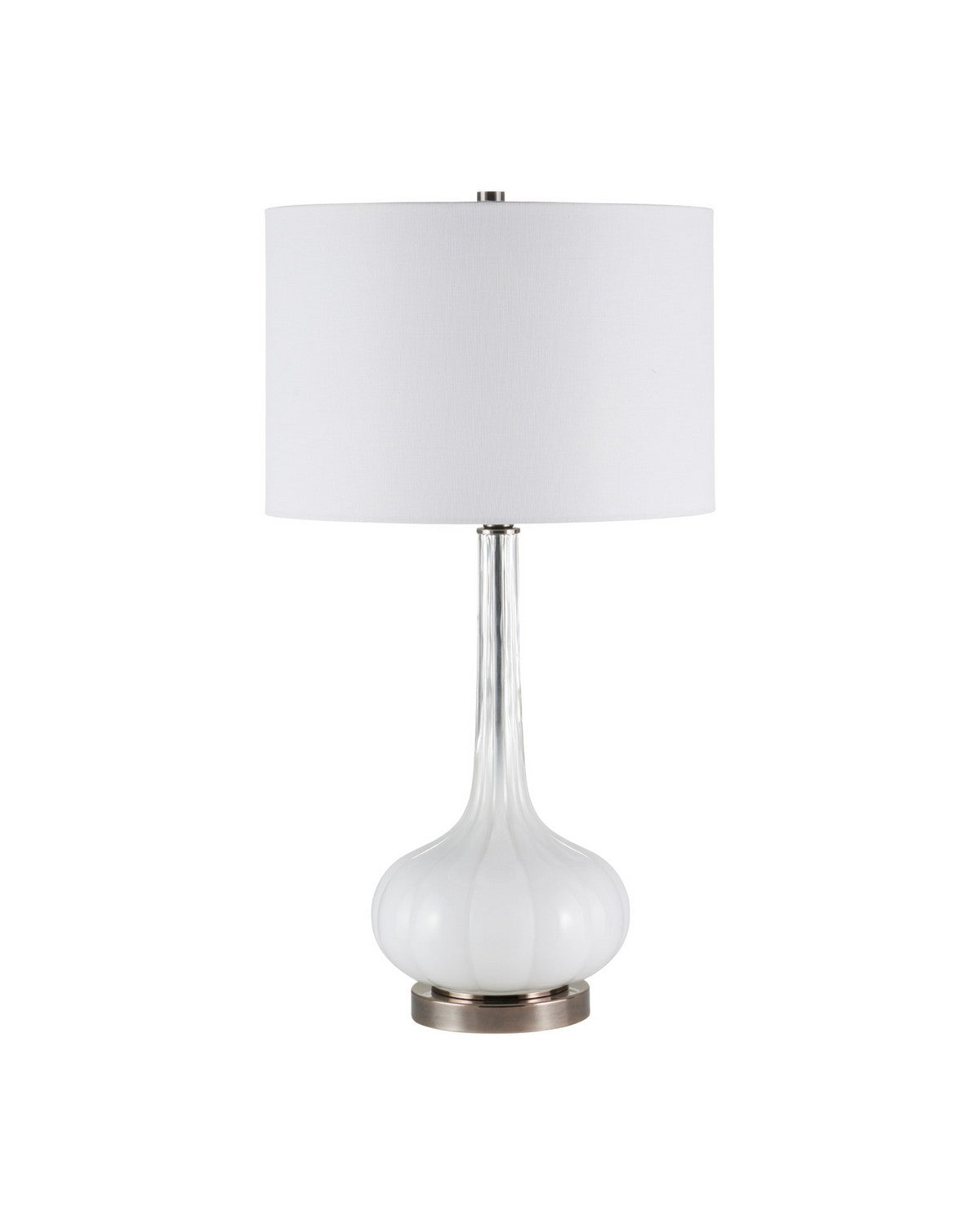 Currey and Company 6000-1120 Blanche Lampe de table en nickel blanc laiteux/noir brossé