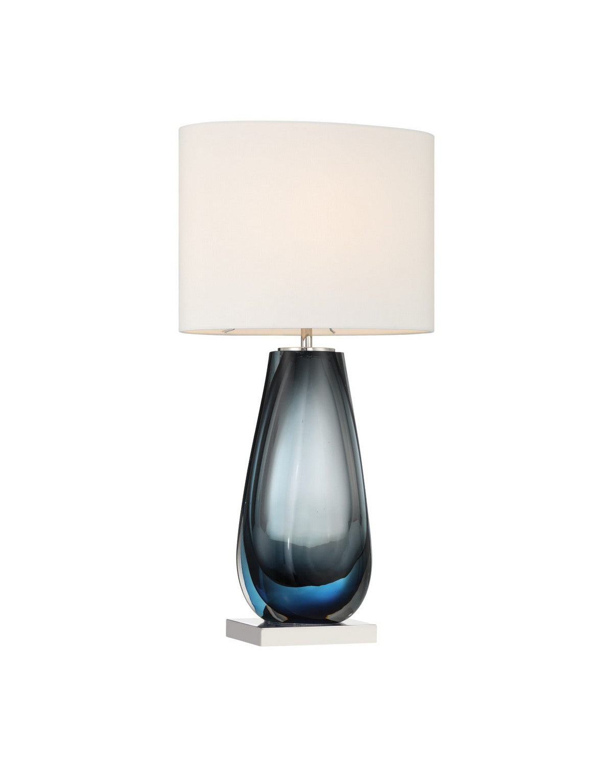 Currey and Company 6700-0024 Danza sans fil Lampe de table en nickel bleu/transparent/poli