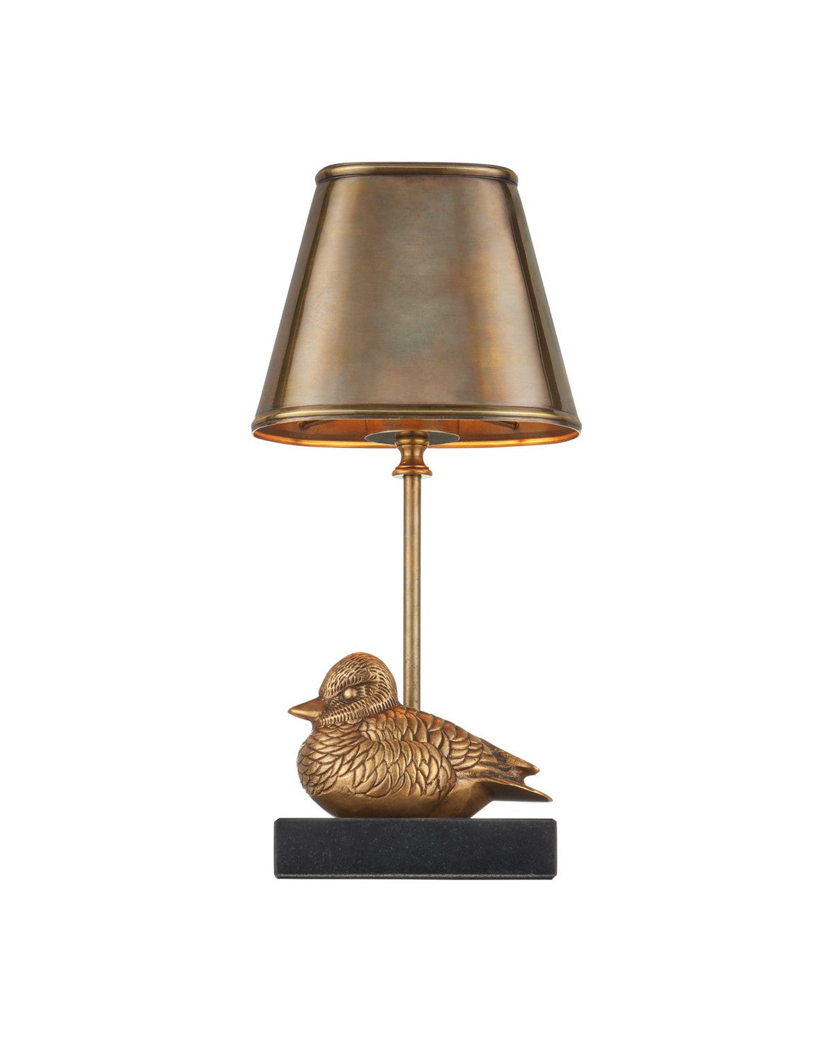 Currey and Company 6700-0038 Téléviseur sans fil mobile Lampe de table en laiton vieilli/noir
