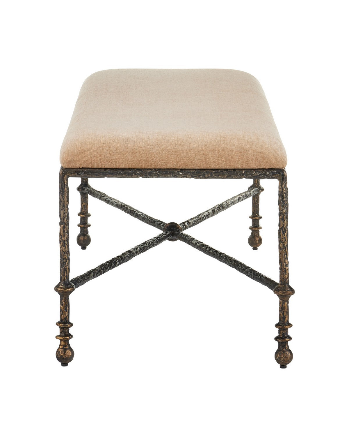 Banc Fuso 7000-1272 de Currey and Company, couleur beige foncé/bronze antique