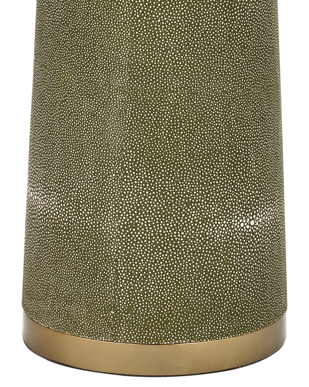 Lampe sur pied en forme de sablier Galuchat 8000-0187 de Currey and Company, en similicuir galuchat vert et laiton