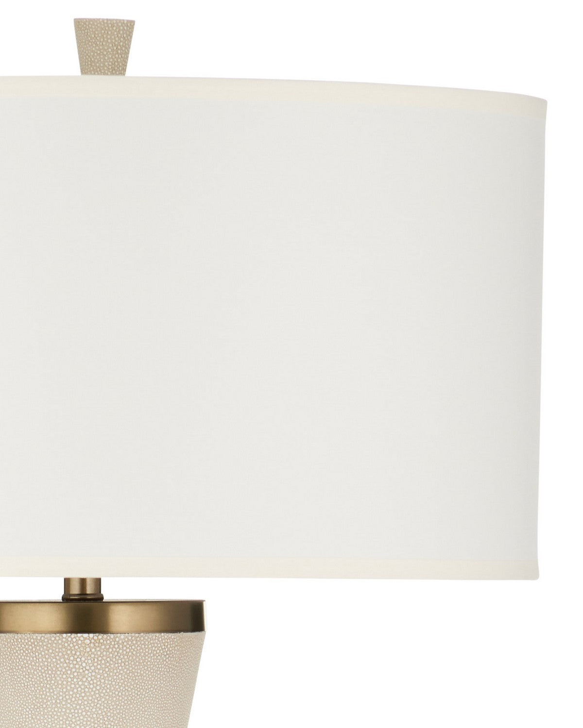 Lampe sur pied en forme de sablier Galuchat 8000-0188 de Currey and Company, en similicuir galuchat ivoire et laiton