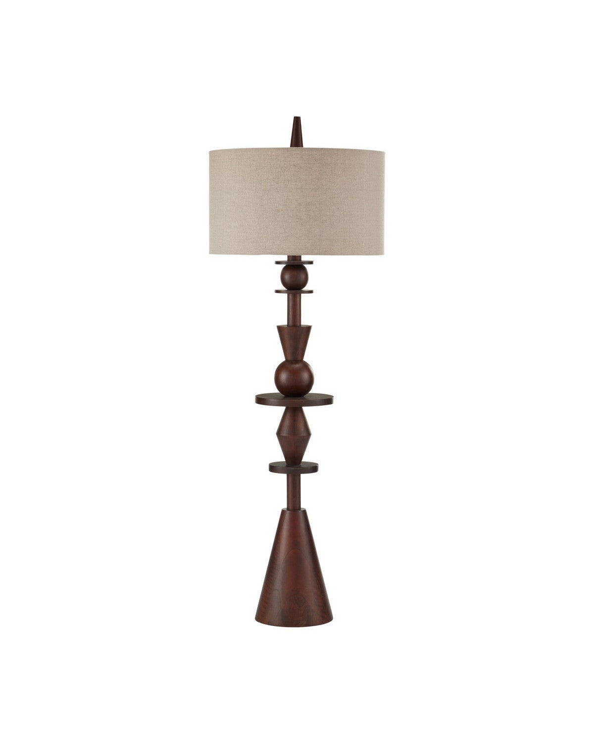 Currey and Company 8000-0192 Cipher Floor Lamp in Walnut Brown