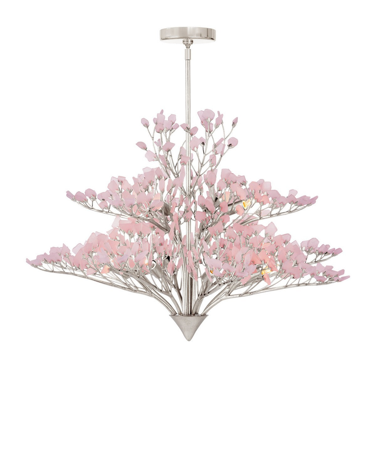 Currey and Company 9000-1427 Fiorella Suspendu en rose/feuille d'argent contemporaine