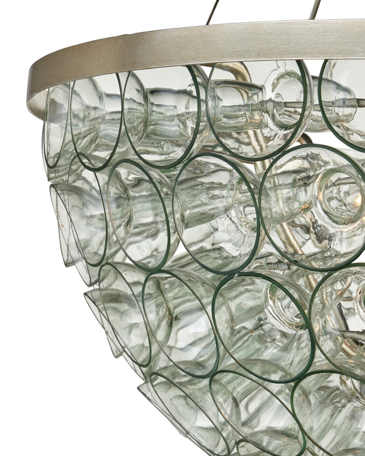 Currey and Company 9000-1428 Eau de Vie Suspendu en feuille d'argent transparente/contemporaine/argent contemporain