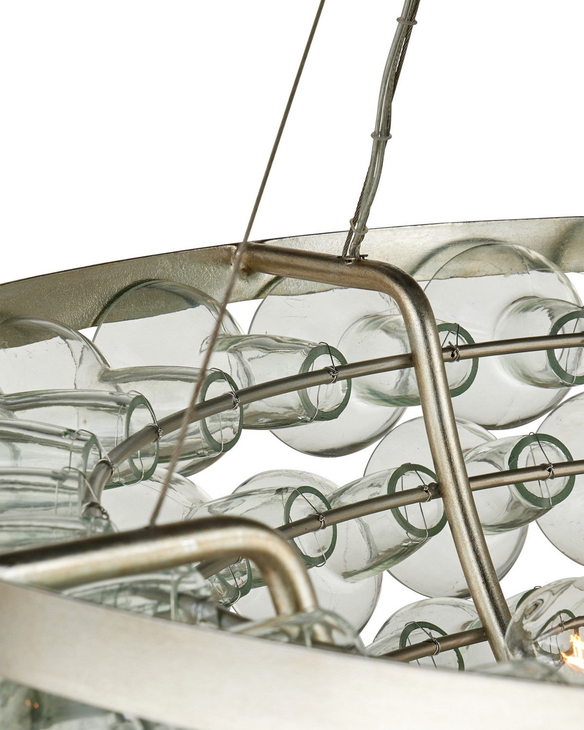 Currey and Company 9000-1428 Eau de Vie Suspendu en feuille d'argent transparente/contemporaine/argent contemporain