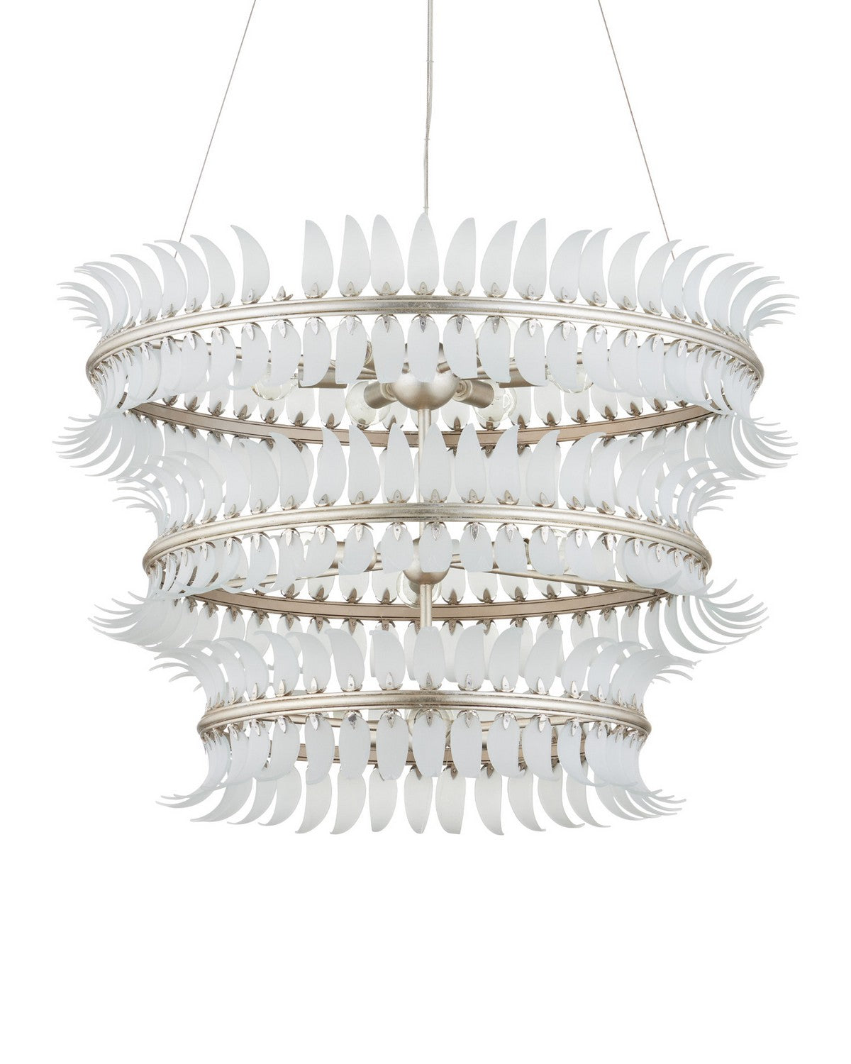 Currey et Compagnie 9000-1431 Capheira Suspendu en feuille d'argent givrée/contemporaine/argent contemporain