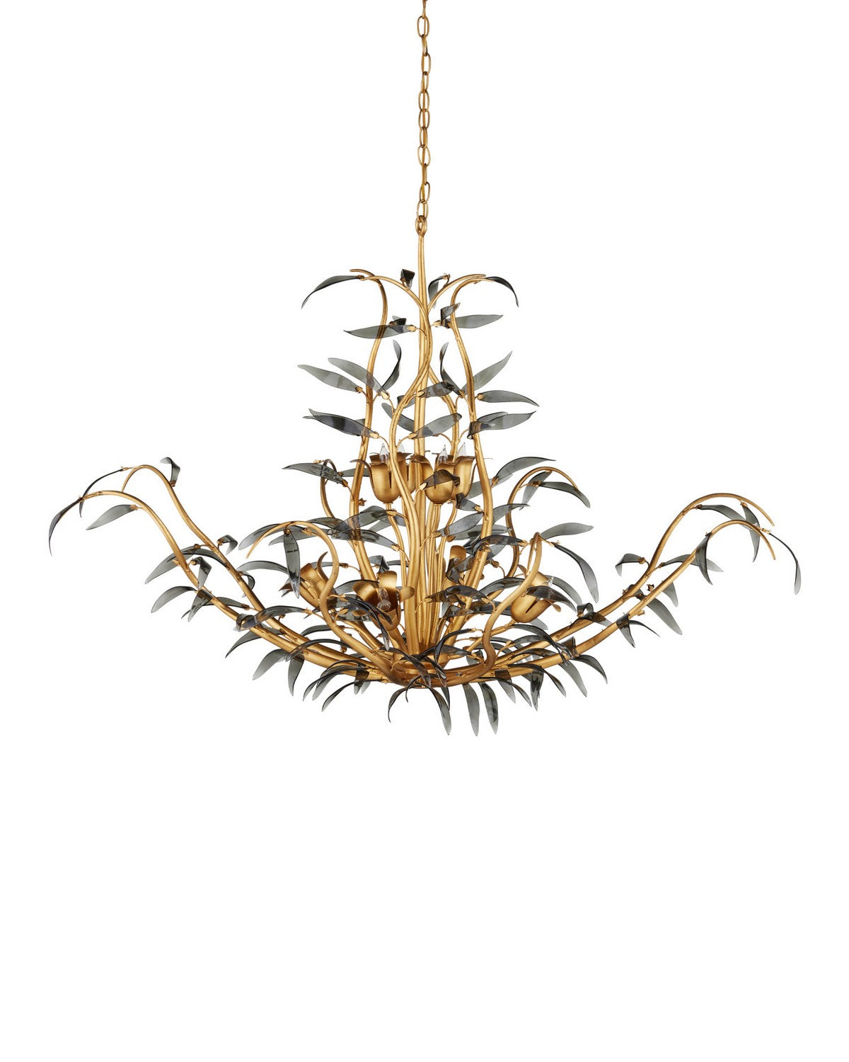 Currey et Compagnie 9000-1437 Odile Suspendu en noir/feuille d'or contemporaine/or contemporain