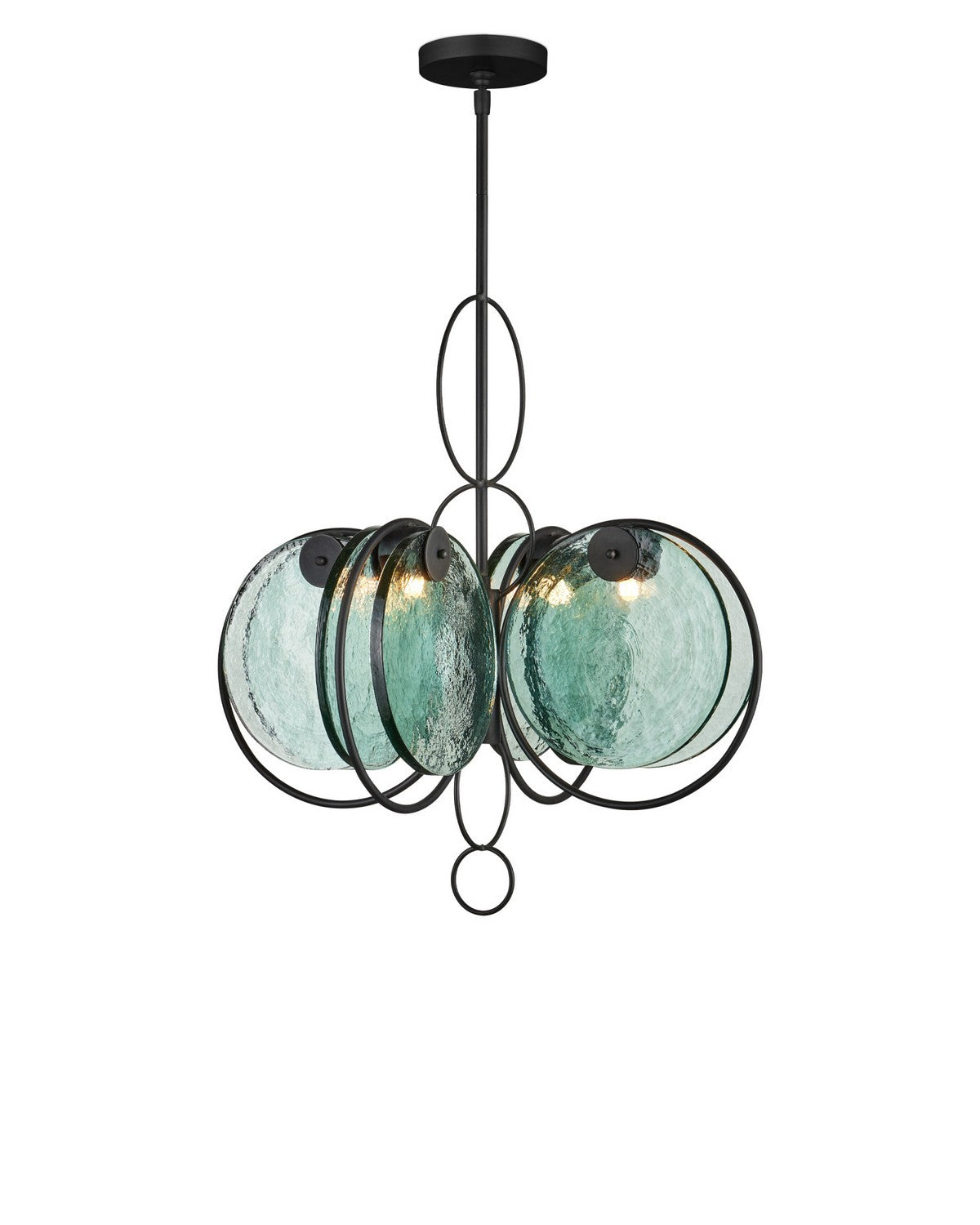 Currey and Company 9000-1442 Vesica Piscis Suspendu en clair/forgeron