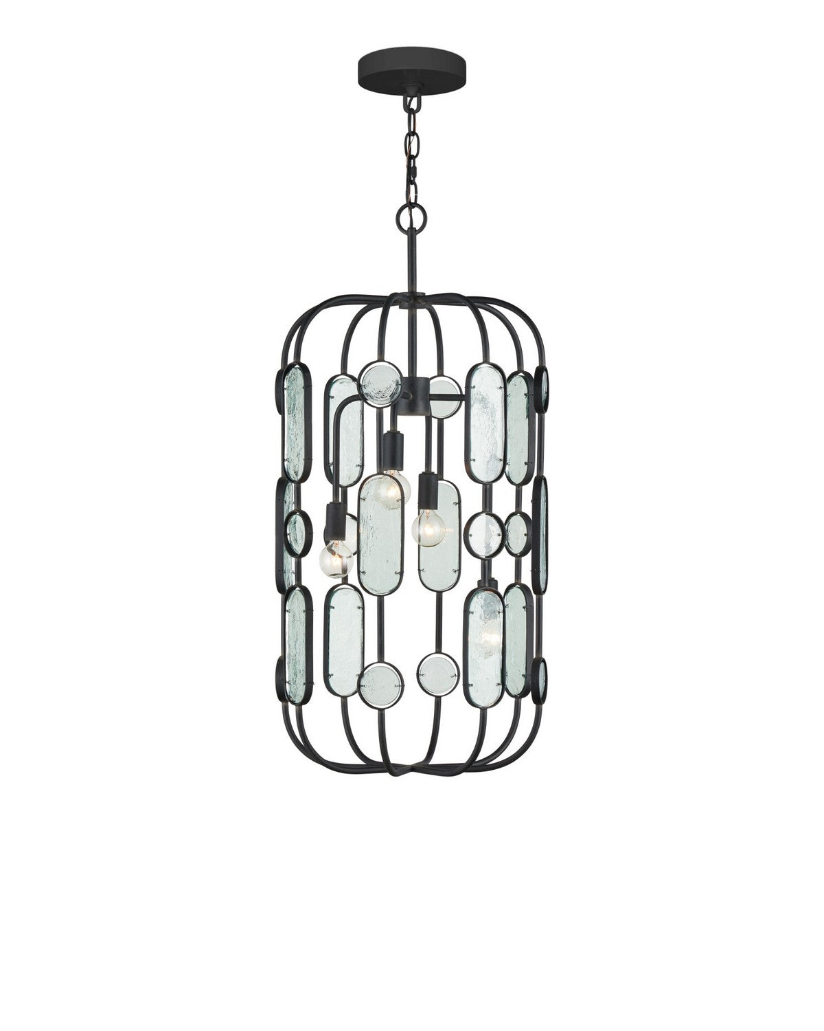 Currey et Compagnie 9000-1444 Ettore Suspendu en clair/forgeron