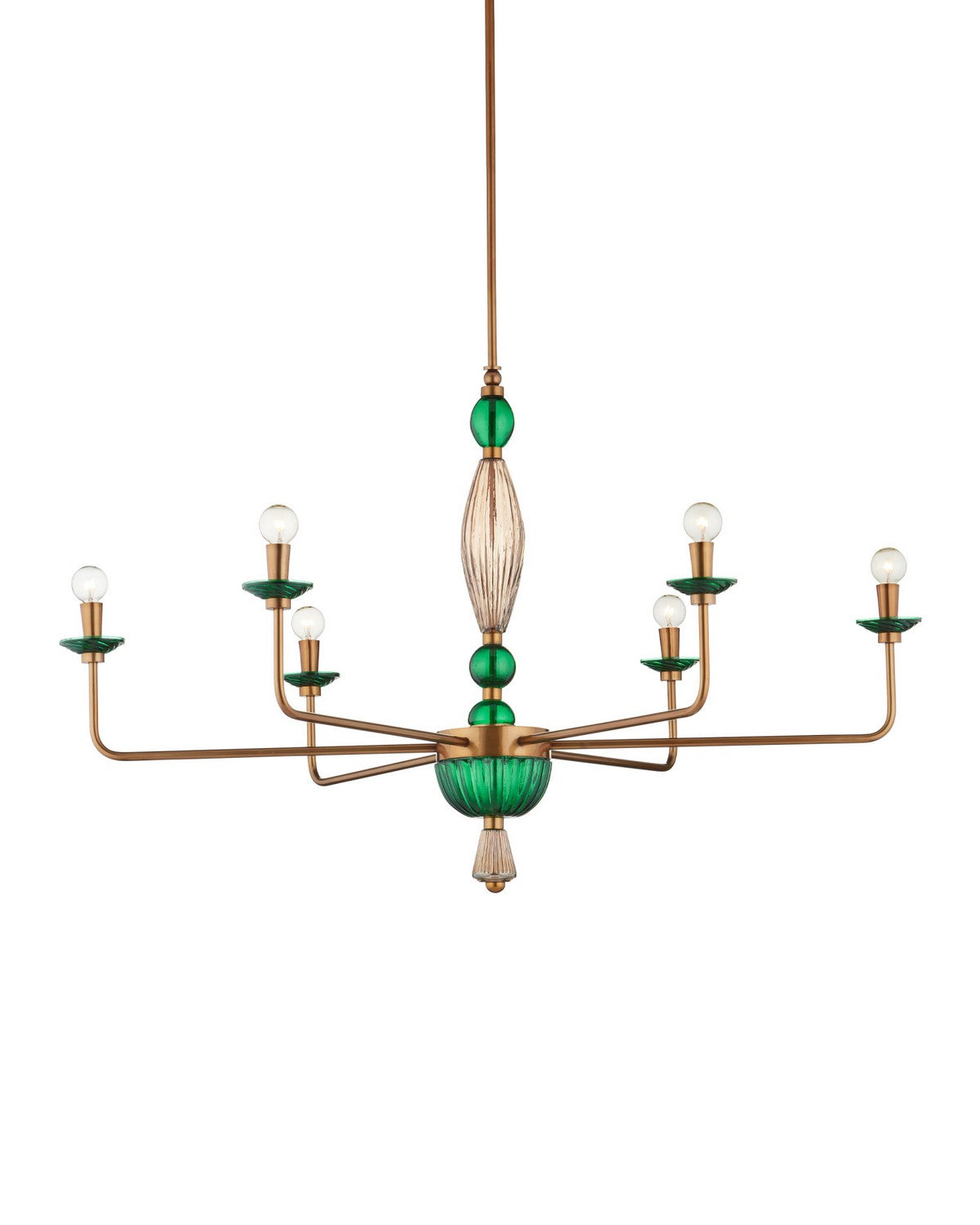 Currey and Company 9000-1453 Grasmere Suspendu en vert/or vieilli/éclat doré