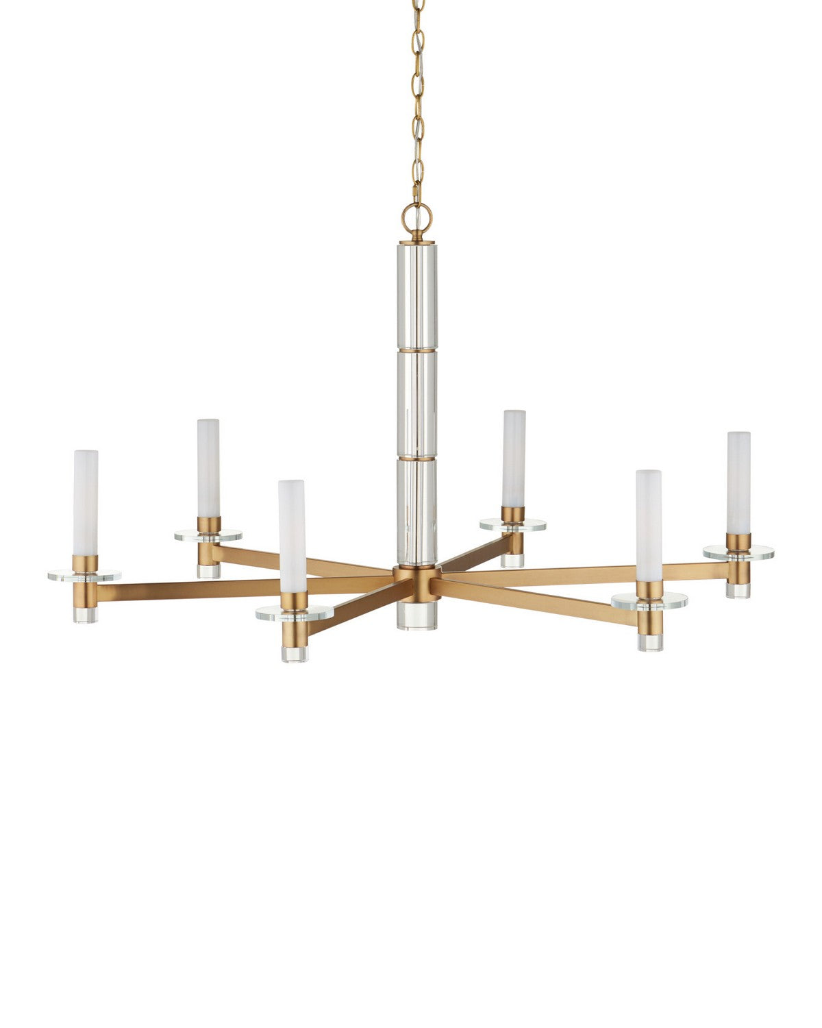 Currey et Compagnie 9000-1464 Marcelo Suspendu en laiton antique transparent/blanc