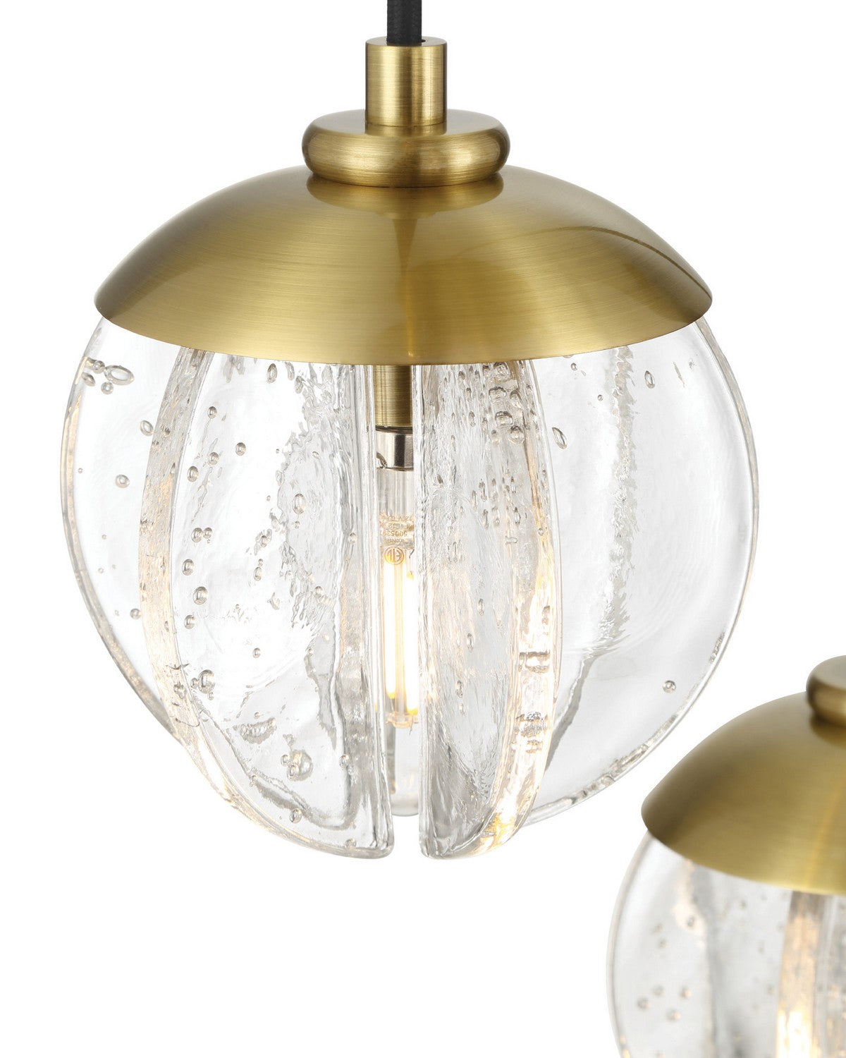 Currey and Company 9000-1473 Wexler Suspendu en laiton antique poli/transparent
