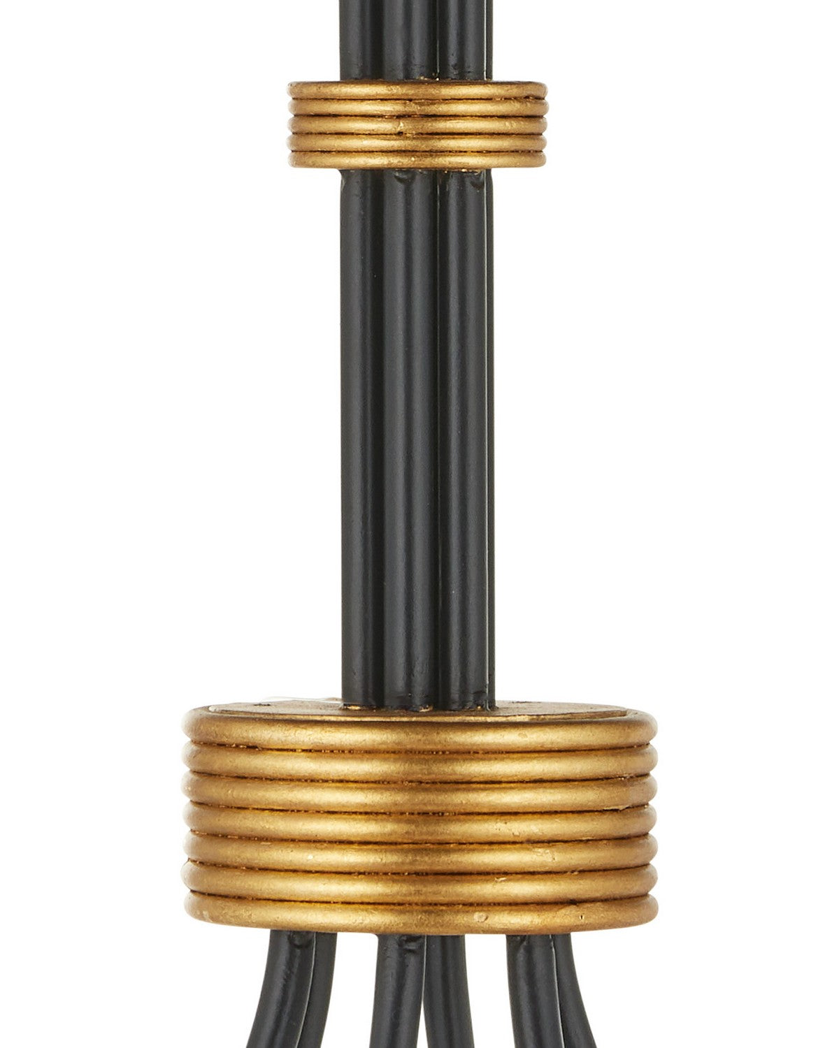 Currey et Compagnie 9000-1481 Lawton Suspendu en noir satiné/feuille d'or contemporaine
