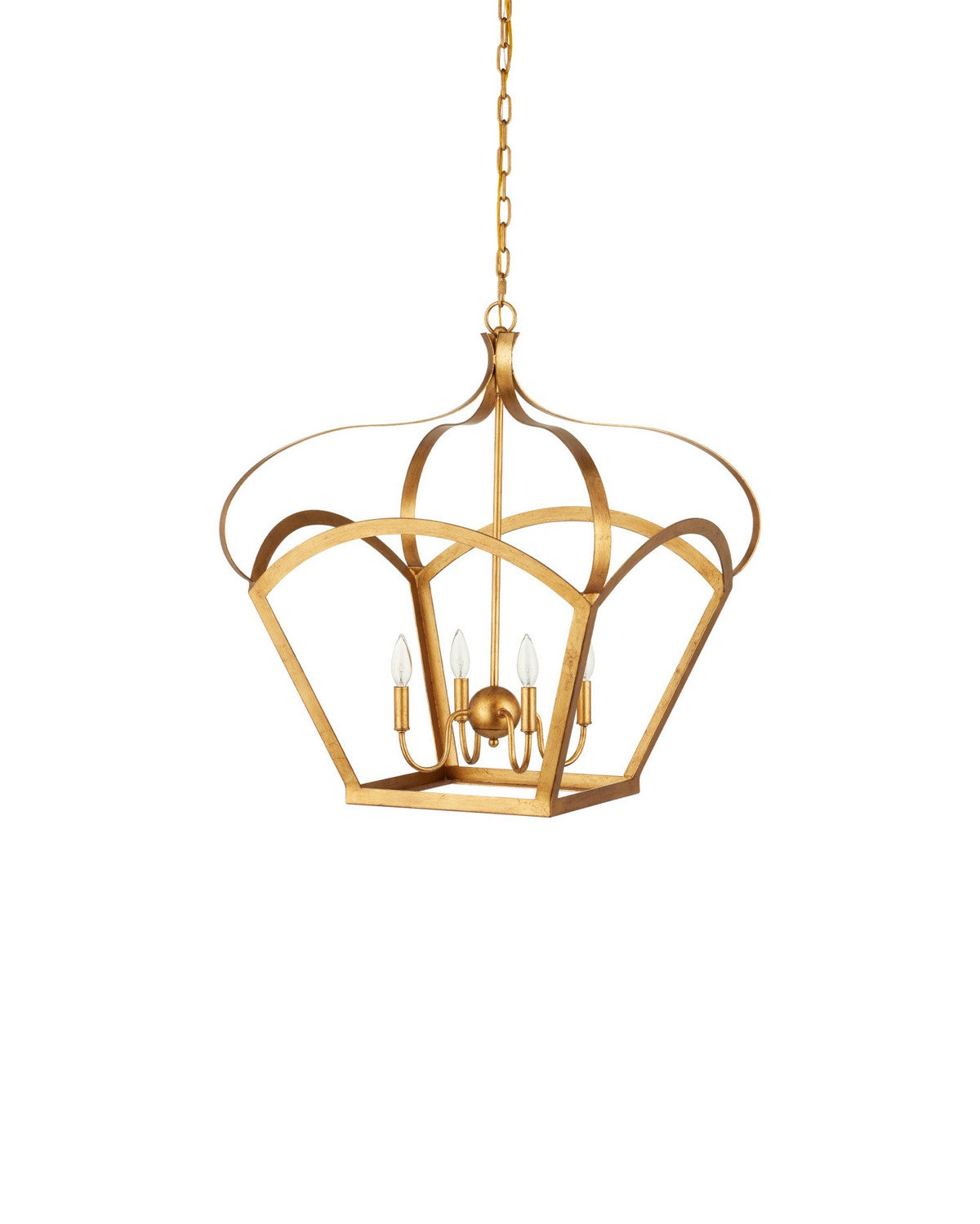Currey and Company 9000-1487 Coronet Lantern in Antique Gold Leaf
