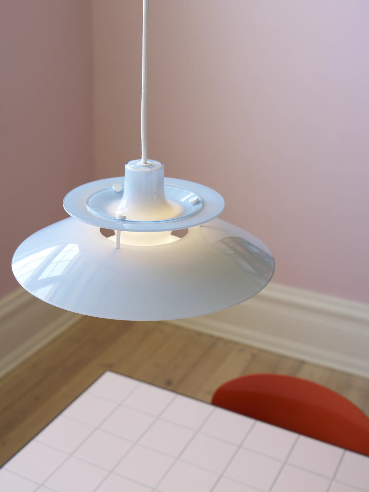 Louis Poulsen 5741948617 PH 5 Opal Pendant in Opal Pale Blue