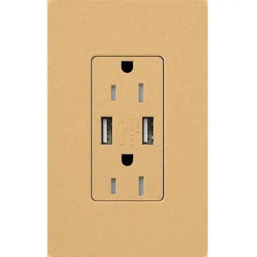 Lutron - Claro & Satin Colors 15A USB Tamper Resistance Receptacle - SCR-15-UBTR-GS | Montreal Lighting & Hardware