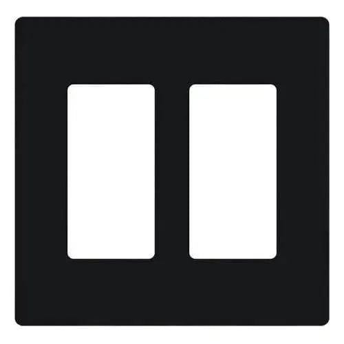 Lutron CW-2-BL Claro & Satin Colors Wallplate in Gloss Black