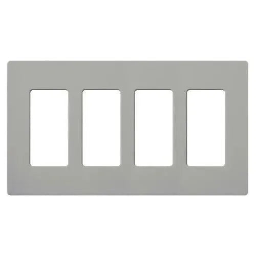 Lutron CW-4-GR Claro & Satin Colors Wallplate in Gloss Gray