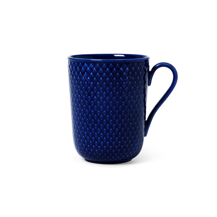 Lyngby Porcelæn 201968 Tasse couleur rhombe en bleu foncé
