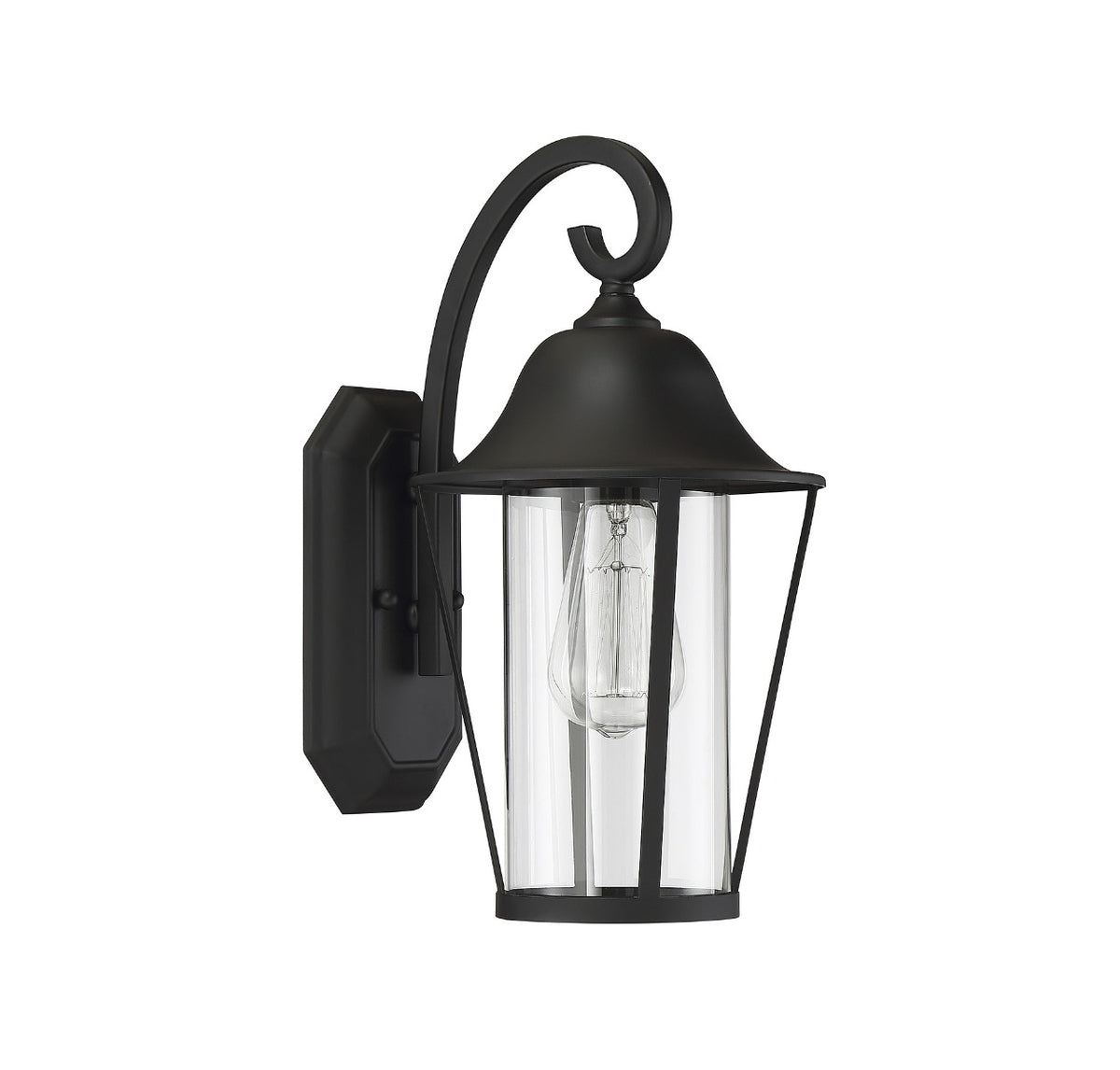 Meridian Lighting M50023BK Meridian One Light Outdoor Wall Lantern in Matte Black