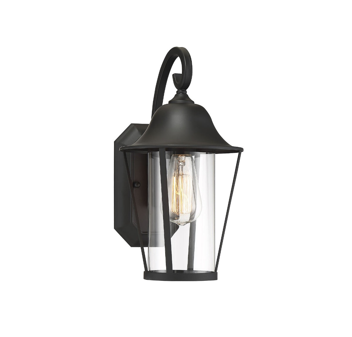 Meridian Lighting M50023BK Meridian One Light Outdoor Wall Lantern in Matte Black