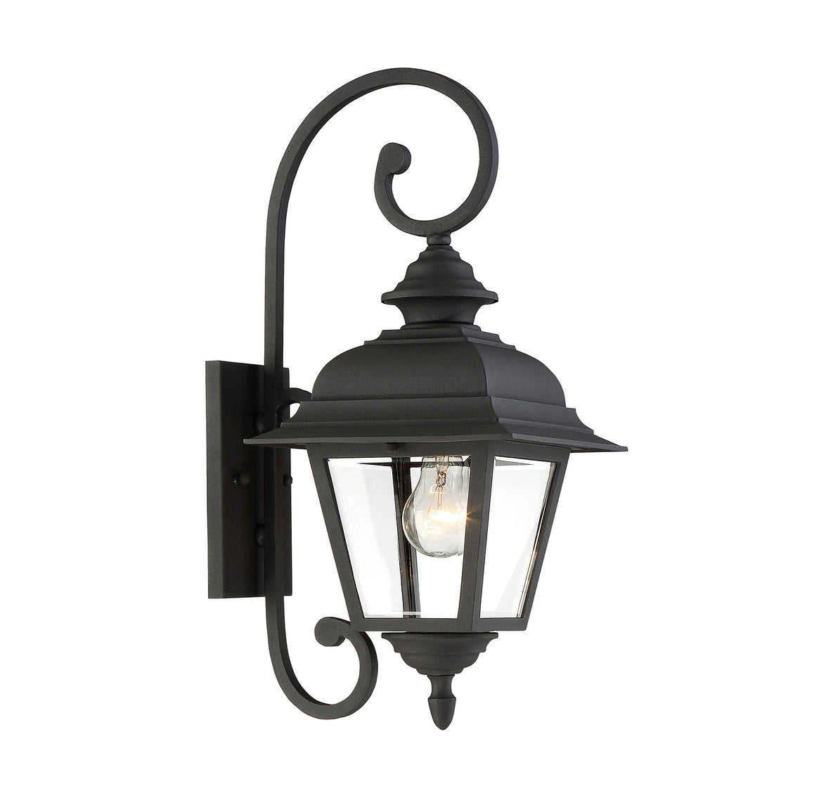 Meridian Lighting M50064BK Meridian One Light Outdoor Wall Lantern in Textured Black