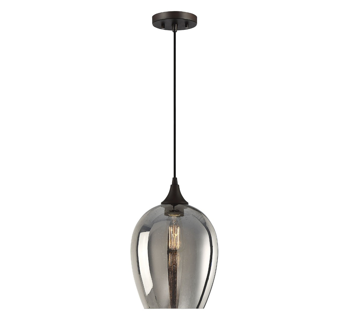 Meridian Lighting M70076ORB Meridian One Light Mini Pendant in Oil Rubbed Bronze