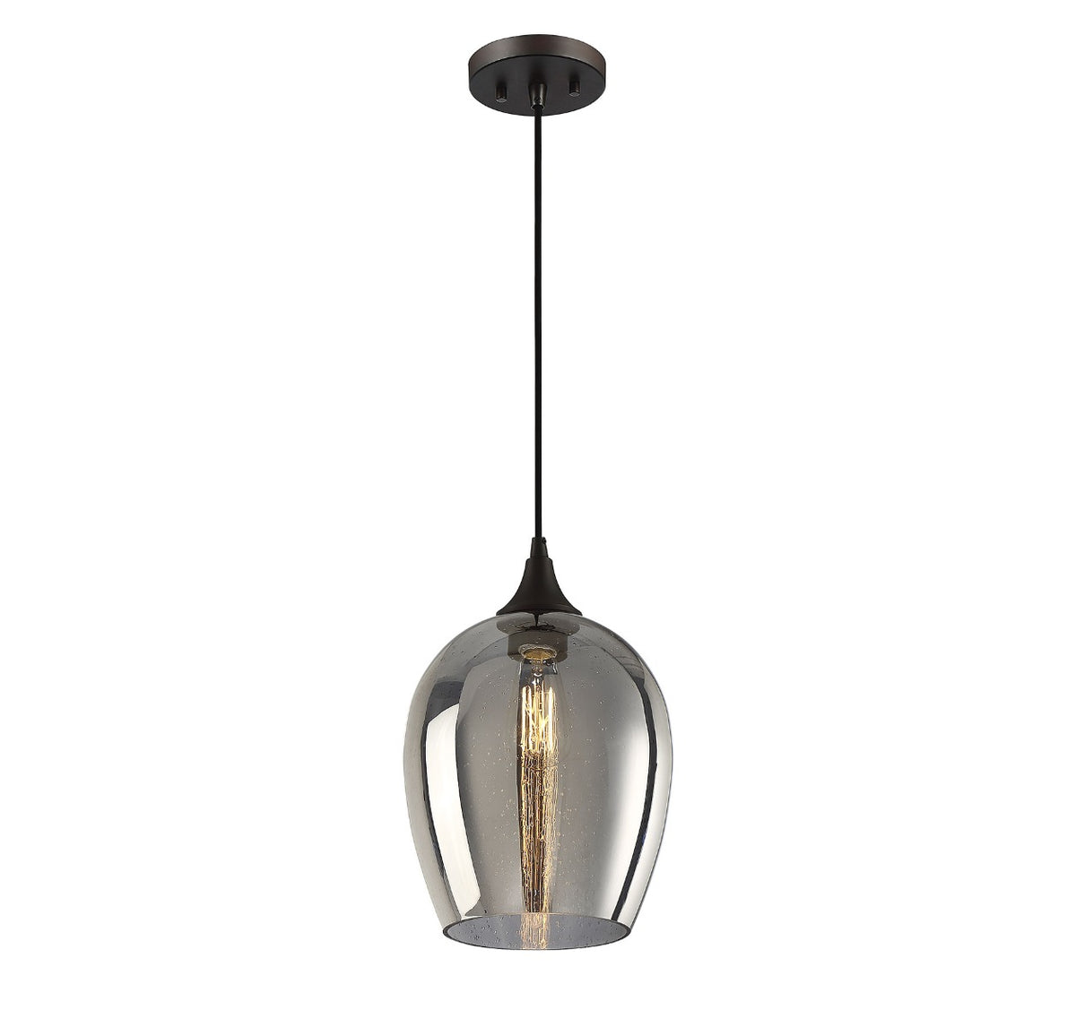 Meridian Lighting M70076ORB Meridian One Light Mini Pendant in Oil Rubbed Bronze