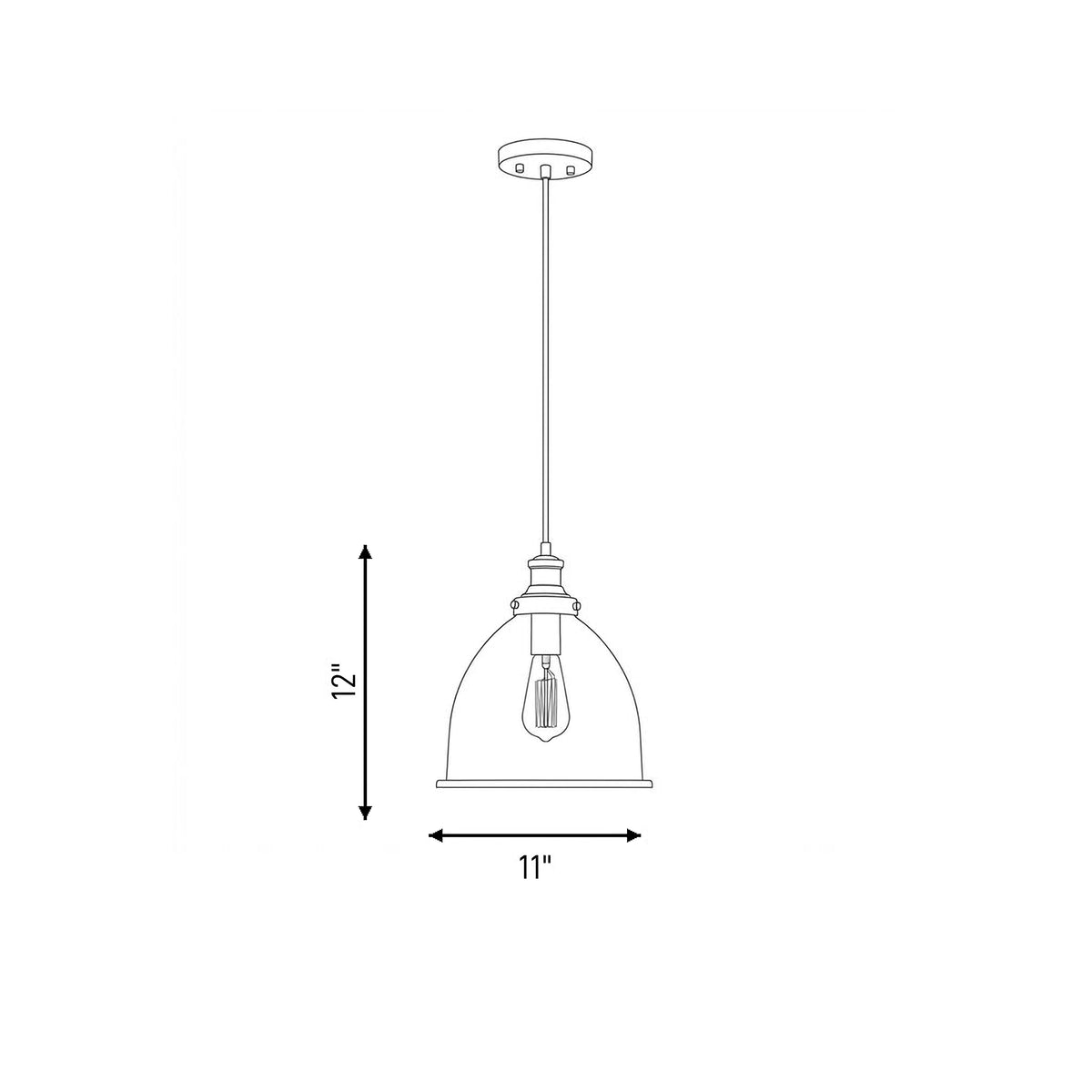 Éclairage Meridian M70119NB Lumière Meridian One Suspension en laiton naturel