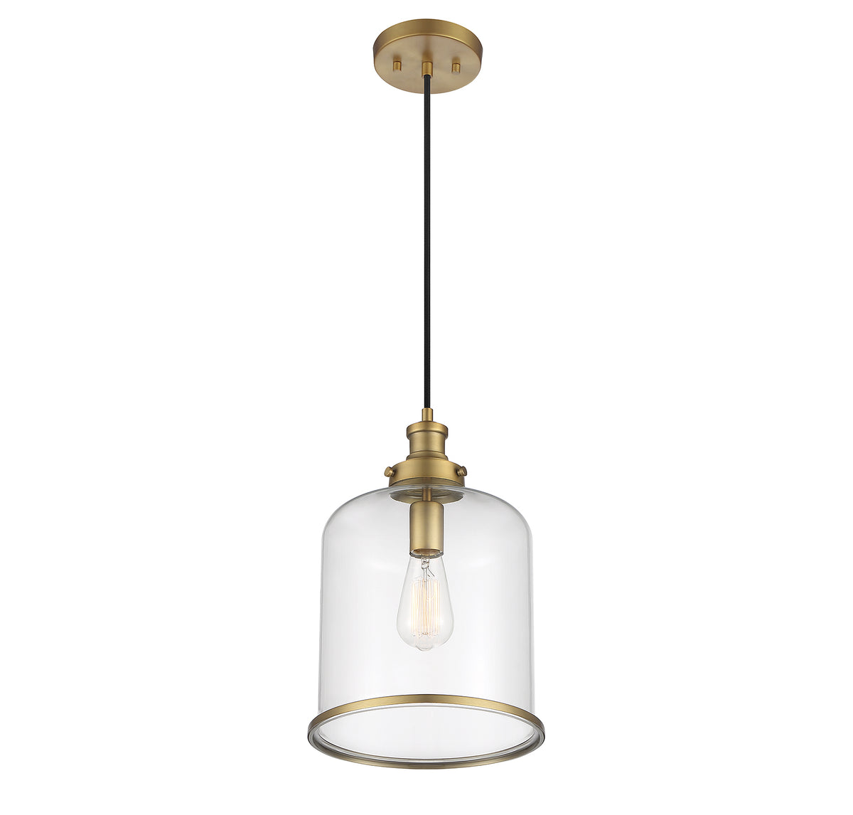 Éclairage Meridian M70120NB Lumière Meridian One Suspension en laiton naturel
