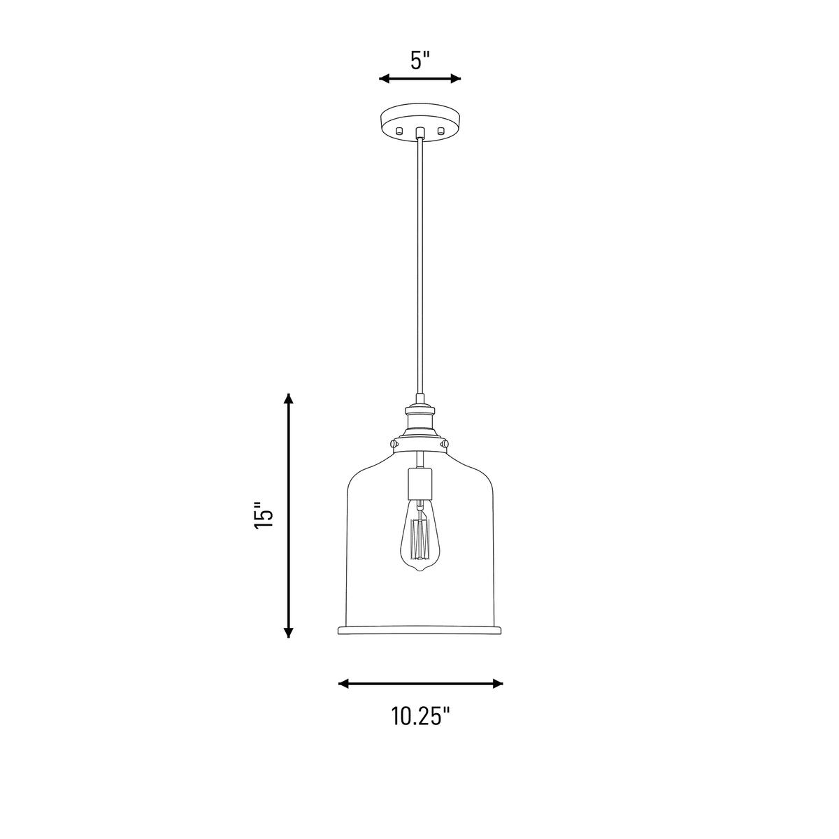 Éclairage Meridian M70120NB Lumière Meridian One Suspension en laiton naturel