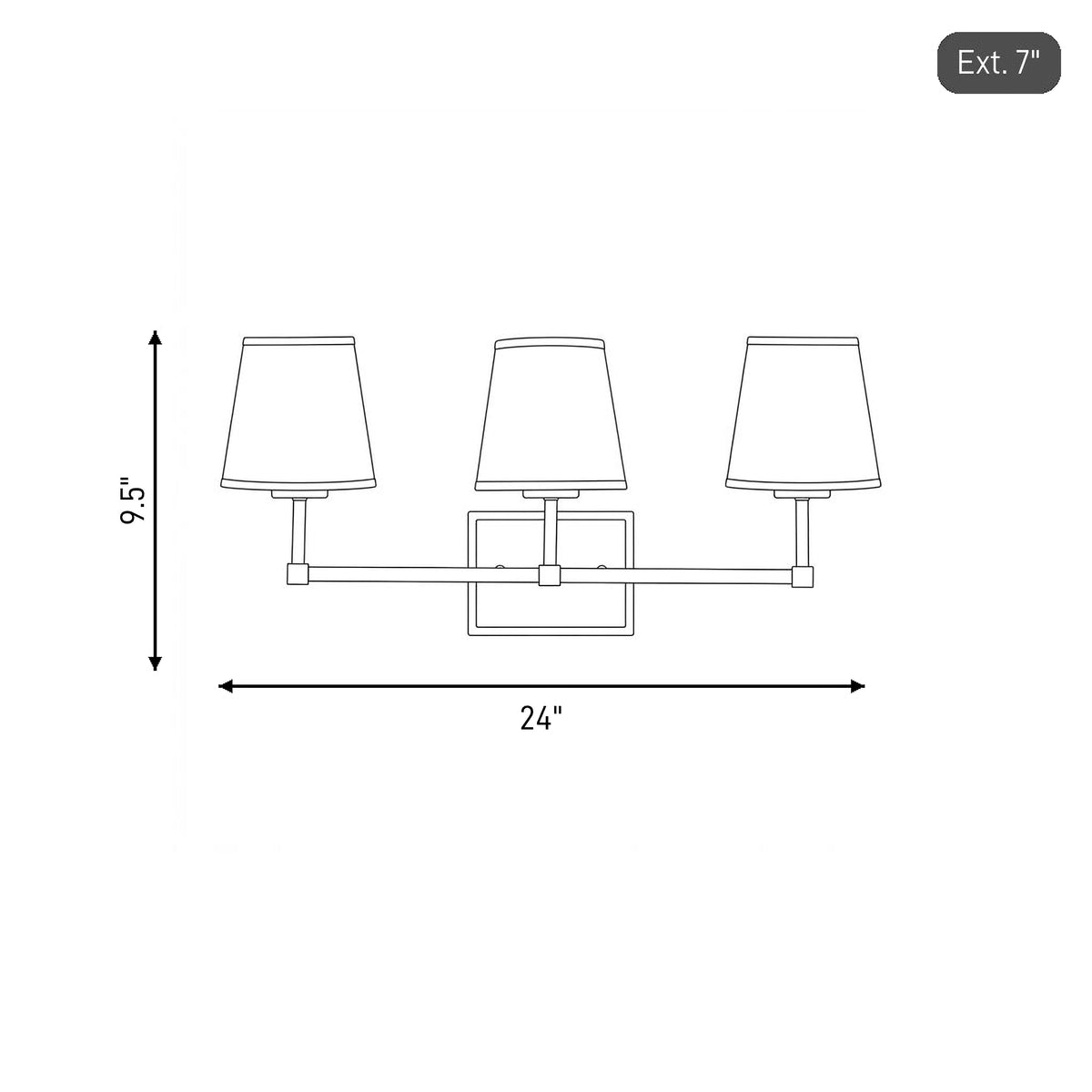 Meridian Lighting M80053PN Meridian Bathroom Vanity Light in Polished Nickel